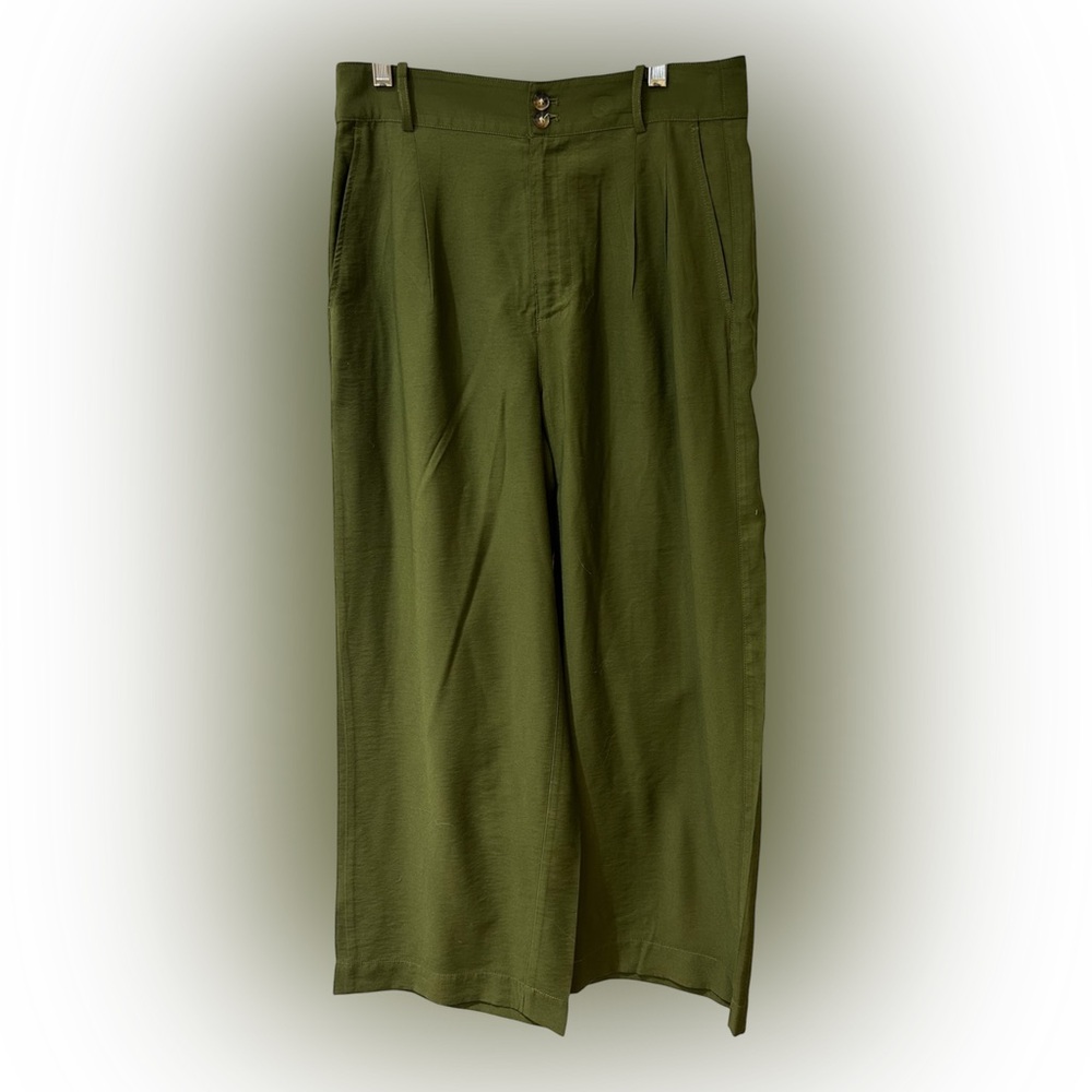 Madewell Olive Green Wide-Leg Womens Pants size 6 - Picture 5 of 10